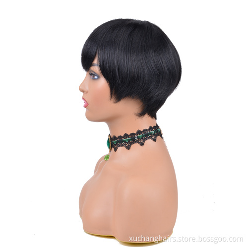 100% Human Hair Brazilian Short Pixie Cut Wigs